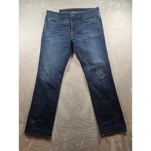 Abercrombie & Fitch Straight Leg Jeans Mens 36x32 Blue Denim Whiskered